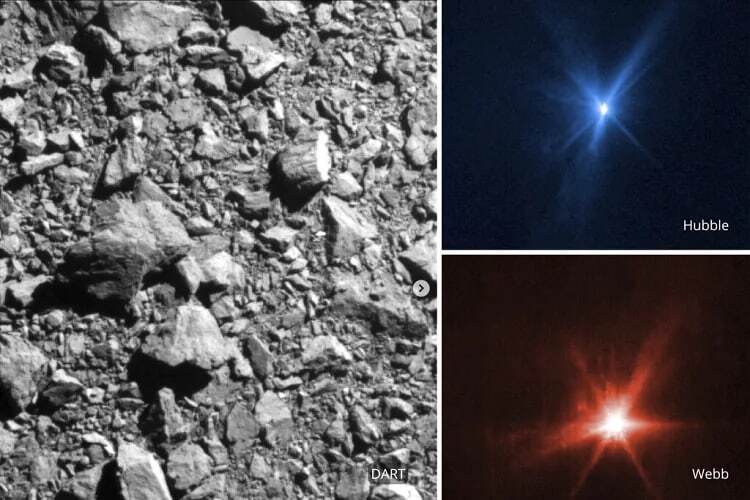 ناسا: برخورد فضاپیمای انتحاری دارت با سیارک دیمورفوس شکل خود را تغییر داده است.
