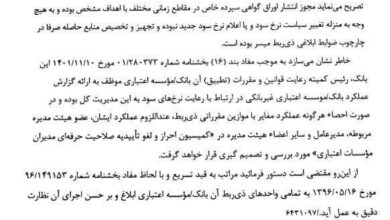 تمرکز بانک مرکزی بر بازگشت نرخ سود به نرخ مصوب شورای پول و اعتبار است