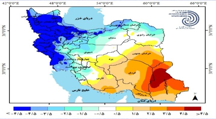 نمودار میانگین بارندگی کشور مثبت شد