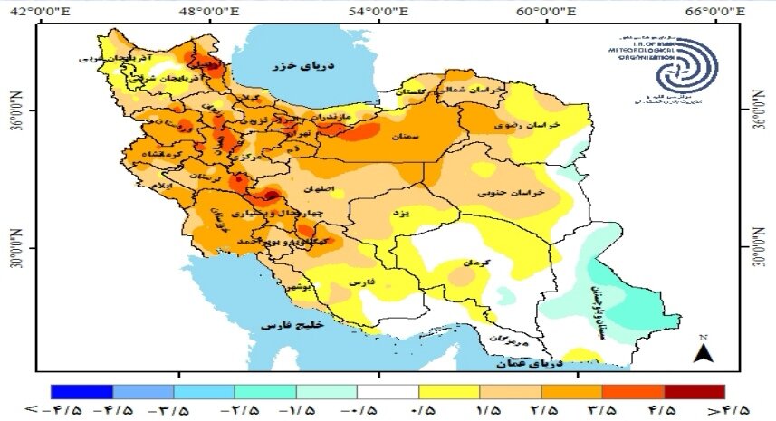 1.5 میلی متر کمتر از بلندمدت بارندگی بود + آخرین پیش بینی بارندگی در ایران