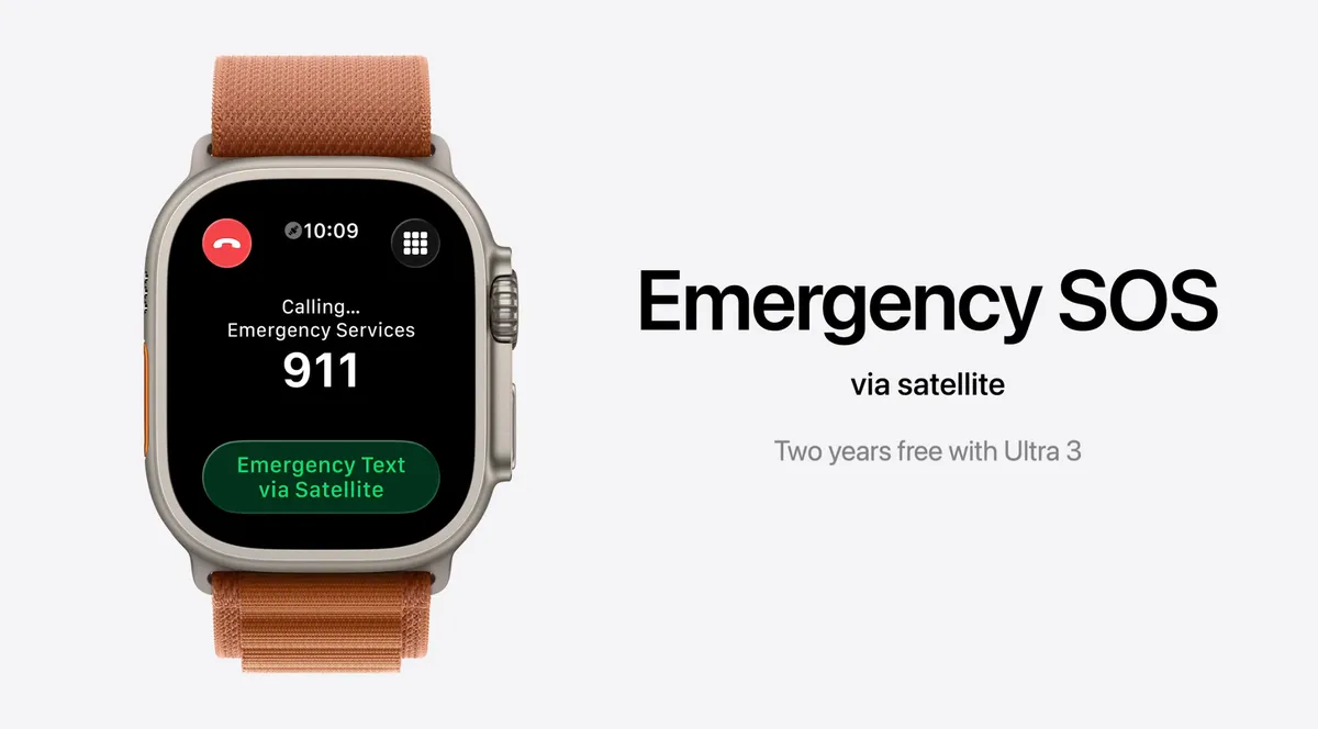 اسلاید Apple Watch Ultra 3 SOS