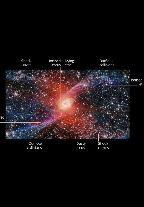 تصاویر جدید تلسکوپ جیمز وب از لحظه مرگ یک ستاره