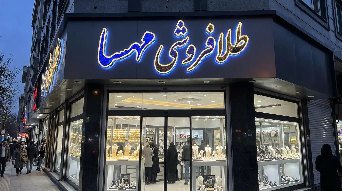 تابلوی طلافروشی چلنیوم