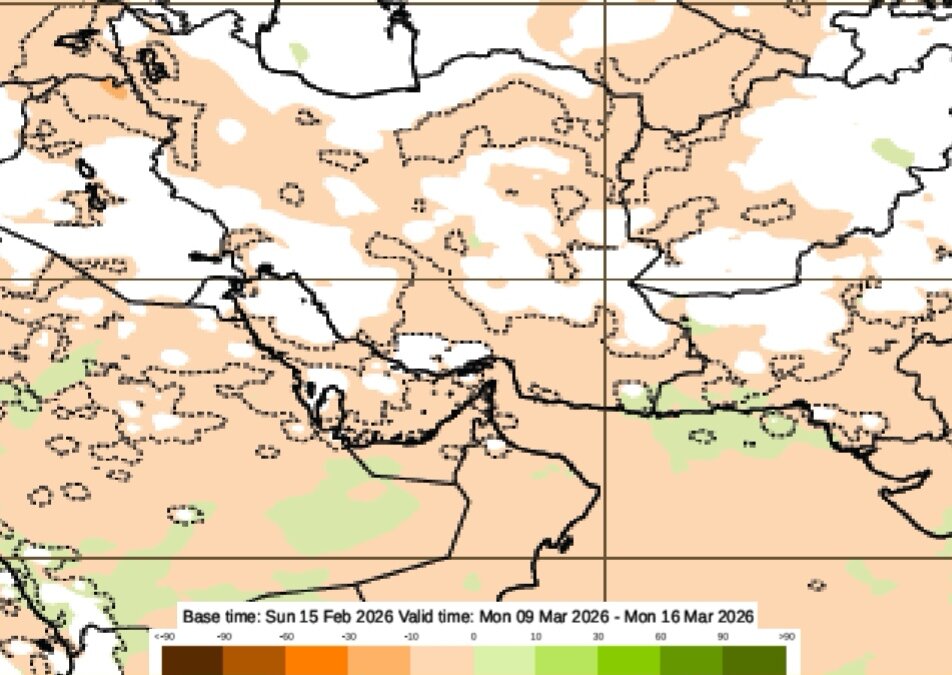 پیش بینی دمای هوا و بارندگی در ایران تا پایان اسفند 1404 | جدیدترین نقشه های آب و هوای کشور