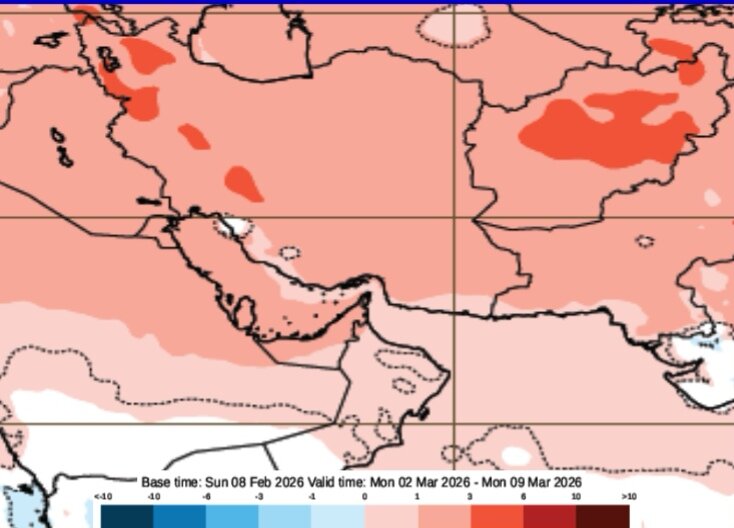پیش بینی دمای هوا و بارندگی در ایران تا پایان اسفند 1404 | جدیدترین نقشه های آب و هوای کشور