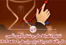 تداوم انضباط مالی و شتاب‌گیری تأمین مالی اقتصاد در بانک پارسیان طی 9 ماهه 1404