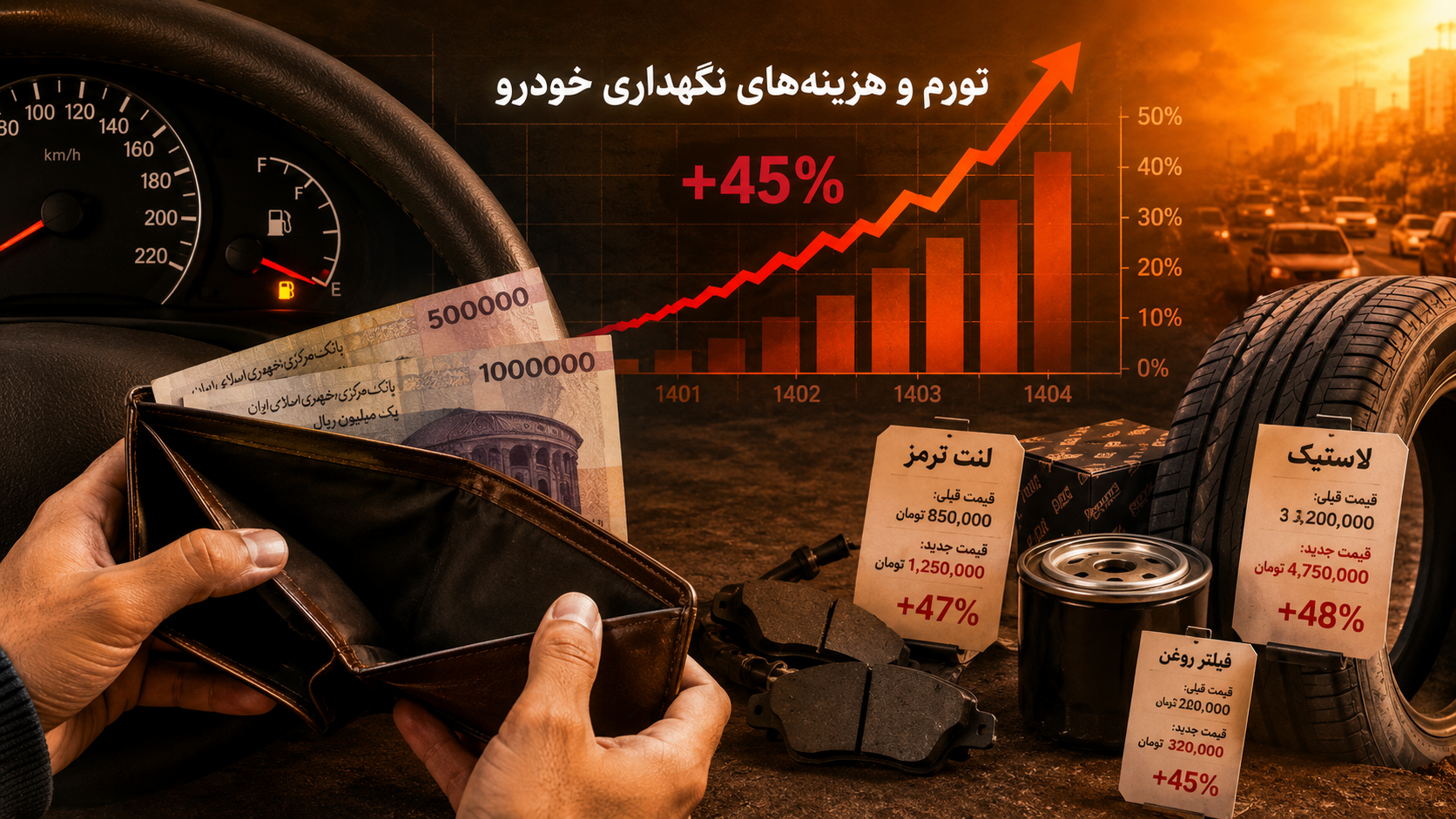 تأثیر تورم بر هزینه‌های نگهداری خودرو در 1405 + 7 راهکار عملی