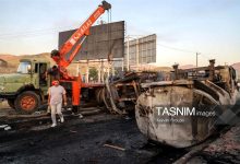 تصاویر: انفجار تانکر سوخت -سنندج