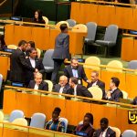 تصاویر: حضور هیات ایرانی به ریاست عراقچی پیش از سخنرانی رئیس جمهوری